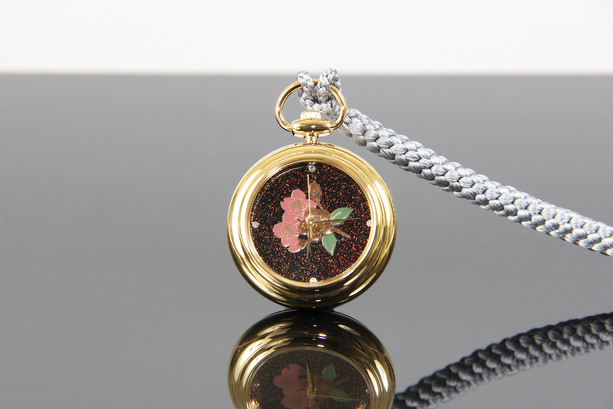 漆蒔絵時計「浄雅」桜